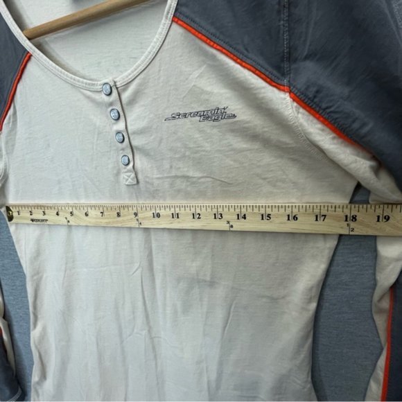 Harley Davidson Womens Cream Gray Long Sleeve T-Shirt Size M - Picture 8 of 12